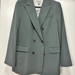 NWT Gray H&M Double Breasted Blazer